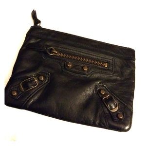 Balenciaga Black Leather Coin Purse